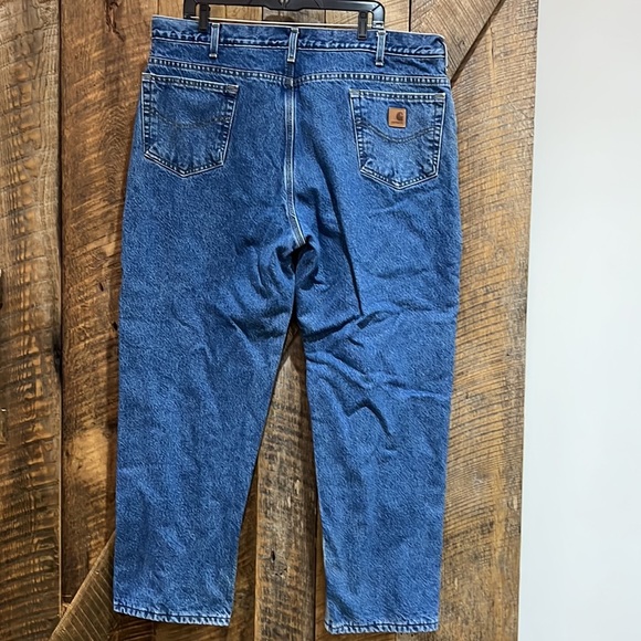 Men’s Carhartt black fleeced lined jeans size 42 x 30 relaxed fit C7 - Picture 5 of 7